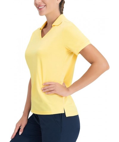 Polo Shirts for Women Golf Shirts V Neck Collared Tennis Shirts Quick Dry Sun Protection Lightweight Yellow $13.76 Shirts