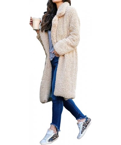 Women's Long Lapel Faux fur Jacket Shaggy Coat Warm Outerwear Cardigan Parka Overcoat Fuzzy Fleece Jacket Outwear A Light Apr...