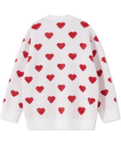 Women Cardigan, Family Matching Long Sleeve Open Front Heart Sweater with Pockets Fall Cloth Little Girl White $14.03 Sweaters