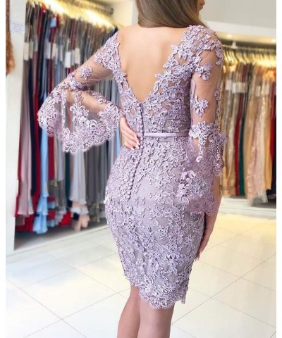 Women's Lace Applique Double V Neck Mermaid Prom Gowns Flare Sleeve Short Party Dresses Burnt Orange $49.49 Dresses