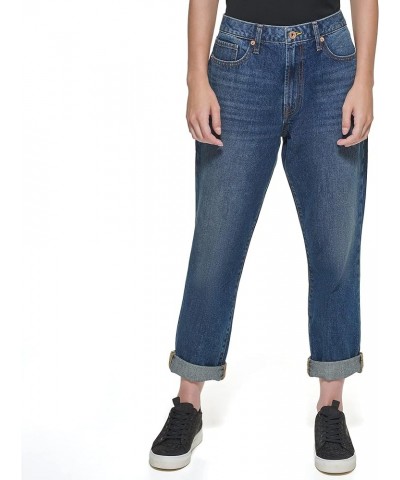 Women's Slim Straight Crop Jeans Dark Wash $8.86 Jeans