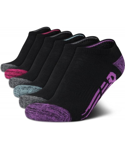 Women's Athletic Socks - Cushion Low Cut Ankle Socks (6 Pack) Black Multi (Mesh) $13.20 Activewear