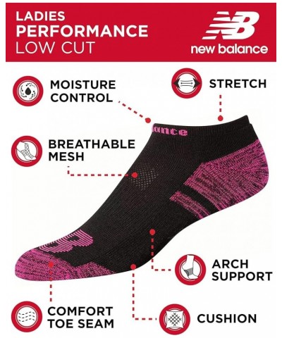 Women's Athletic Socks - Cushion Low Cut Ankle Socks (6 Pack) Black Multi (Mesh) $13.20 Activewear