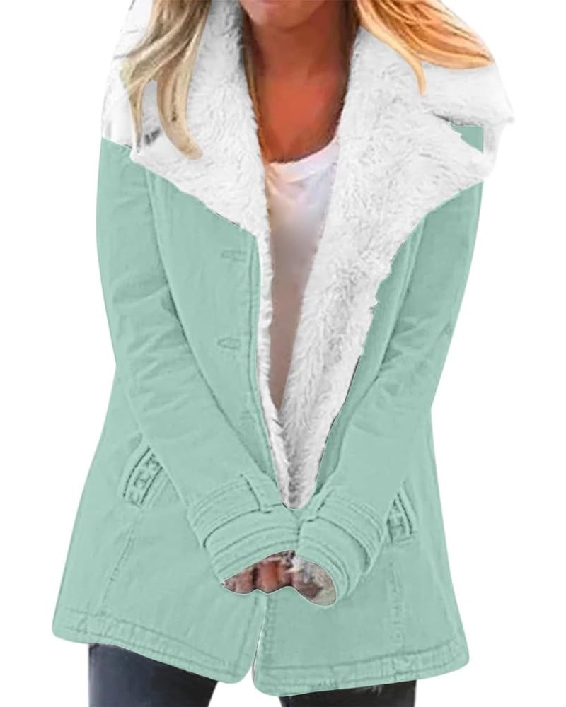 Sweater Coat for Women Women Casaul Winter Fashionable Long Sleeve Solid Pocket Cardigan Button Top Unforgotten Mint Green $1...