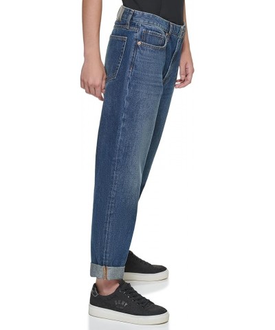 Women's Slim Straight Crop Jeans Dark Wash $8.86 Jeans