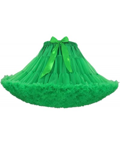 Women's Elastic Waist Chiffon Pettiskirts Puffy Tutu Tulle Princess Skirt Green $14.00 Skirts