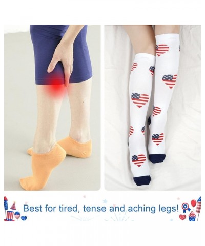 Junely Compression Socks for Women Knee High Festival Socks for Running Work Support Nurses Pregnancy Travel C-flag04 $7.50 A...