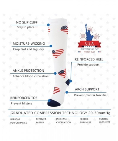 Junely Compression Socks for Women Knee High Festival Socks for Running Work Support Nurses Pregnancy Travel C-flag04 $7.50 A...