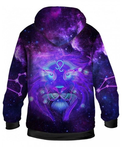 Mens Womens Zodiac Jacket Fleece Sweatshirts Astrology Hooded Long Sleeve Zip Up Hoodies with Pockets 07 Purple Leo $29.57 Ja...