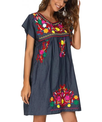 Women Mexican Embroidered Dress Short Sleeve 223bl $14.00 Dresses