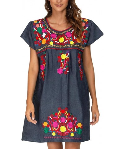 Women Mexican Embroidered Dress Short Sleeve 223bl $14.00 Dresses