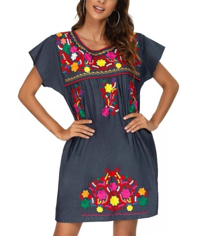 Women Mexican Embroidered Dress Short Sleeve 223bl $14.00 Dresses