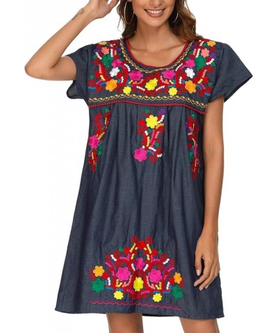 Women Mexican Embroidered Dress Short Sleeve 223bl $14.00 Dresses