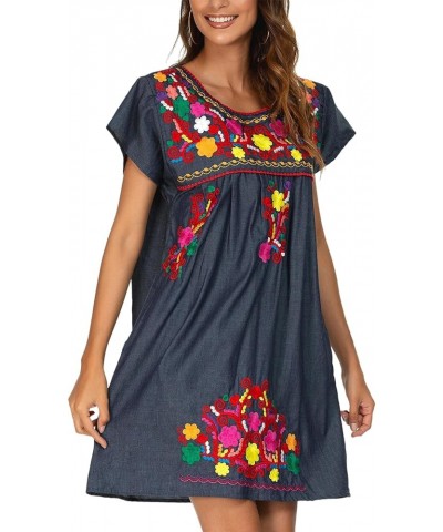 Women Mexican Embroidered Dress Short Sleeve 223bl $14.00 Dresses