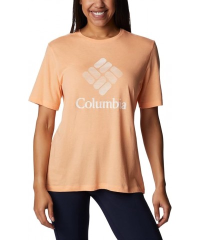 Women's Bluebird Day Relaxed Crew Neck Peach Heather/Csc Stacked Graphic $10.14 Activewear