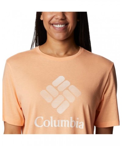 Women's Bluebird Day Relaxed Crew Neck Peach Heather/Csc Stacked Graphic $10.14 Activewear