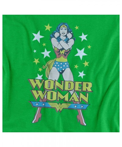 Classic Wonder Woman Stars T Shirt Stars - Kelly Green $12.59 T-Shirts