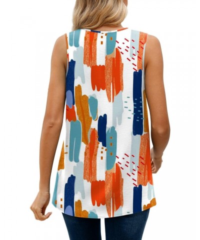 Summer Tank Tops for Women Cute Colorful Floral V Neck T Shirts Blouse for Work M $13.74 Tanks