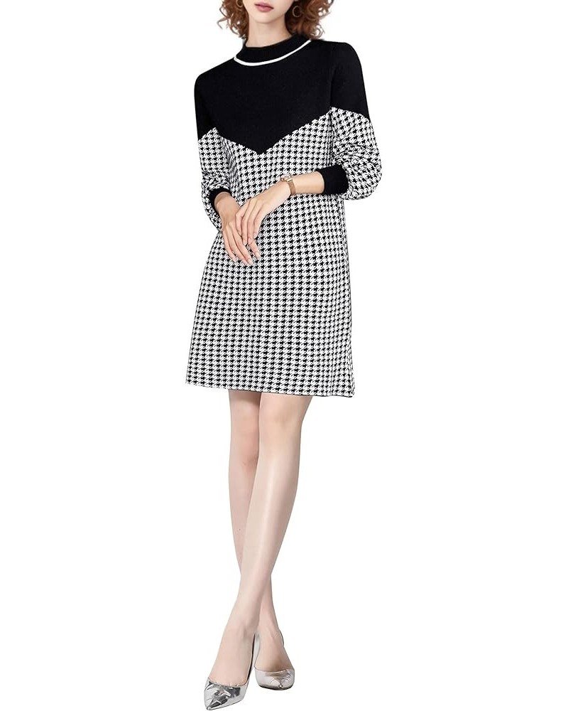 Women's Casual Sweater Long Sleeve Button Down Knit A-line Mini Dress 22034 Style $23.21 Dresses