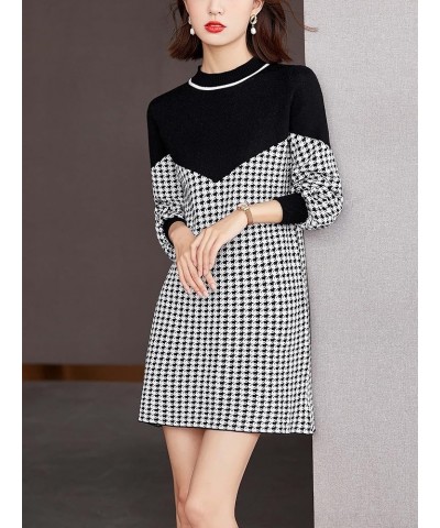 Women's Casual Sweater Long Sleeve Button Down Knit A-line Mini Dress 22034 Style $23.21 Dresses