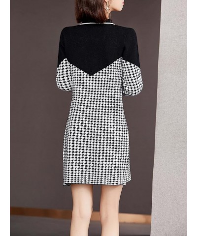 Women's Casual Sweater Long Sleeve Button Down Knit A-line Mini Dress 22034 Style $23.21 Dresses