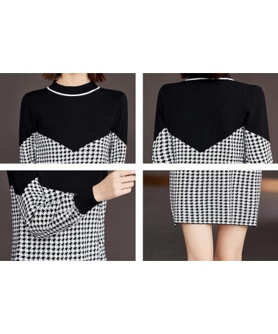 Women's Casual Sweater Long Sleeve Button Down Knit A-line Mini Dress 22034 Style $23.21 Dresses