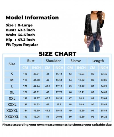 Summer Tops for Women 2024 Trendy Printed Work Blouses 3/4 Sleeves Loose Shirts Cover Up Casual T Shirt Cardigan Tops 1-light...