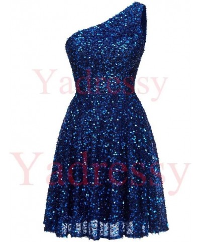 Women's One Shoulder Sequin Homecoming Dresse for Teens A line Short Prom Cocktail Dress for Junior YE825 Aqua $12.99 Dresses