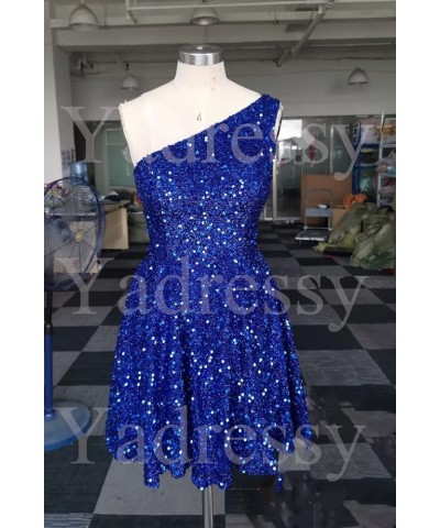 Women's One Shoulder Sequin Homecoming Dresse for Teens A line Short Prom Cocktail Dress for Junior YE825 Aqua $12.99 Dresses