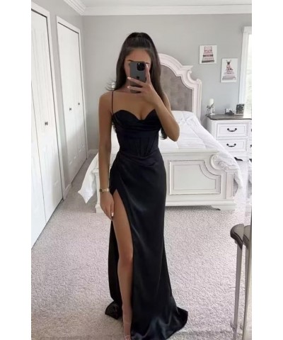 Mermaid Wedding Guest Dresses for Women Corset Cocktail Dresses Long Pleated Prom Dress with Slit Wisteria $38.24 Dresses