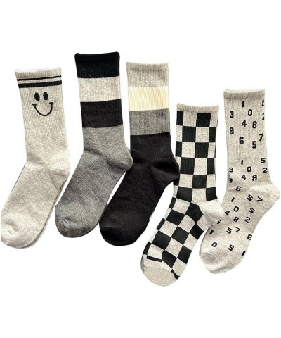 5Pairs Womens Cute Cartoon Floral Socks Cotton Ankle Grey Socks for Women 5 Pairs-combination,7 $11.95 Activewear