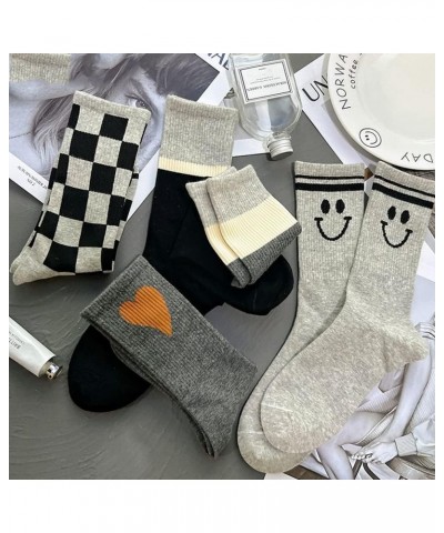 5Pairs Womens Cute Cartoon Floral Socks Cotton Ankle Grey Socks for Women 5 Pairs-combination,7 $11.95 Activewear