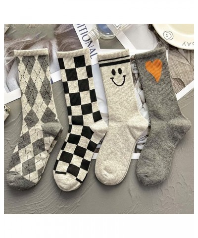 5Pairs Womens Cute Cartoon Floral Socks Cotton Ankle Grey Socks for Women 5 Pairs-combination,7 $11.95 Activewear