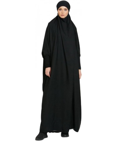 Women Muslim Dress Ramadan One Piece Prayer Garment Hijab Abaya Dubai Islam Robe African Turkey Caftan Black $18.02 Swimsuits