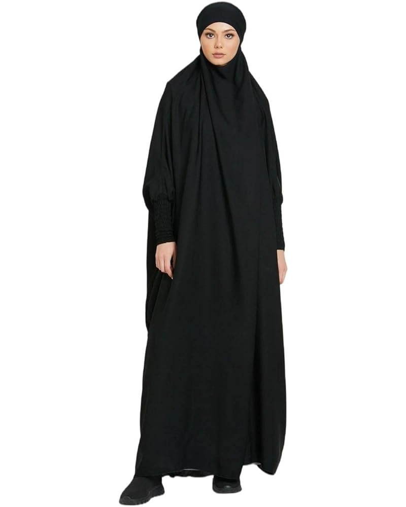 Women Muslim Dress Ramadan One Piece Prayer Garment Hijab Abaya Dubai Islam Robe African Turkey Caftan Black $18.02 Swimsuits