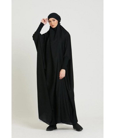 Women Muslim Dress Ramadan One Piece Prayer Garment Hijab Abaya Dubai Islam Robe African Turkey Caftan Black $18.02 Swimsuits