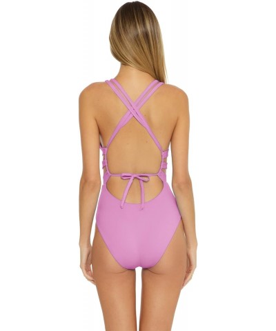 Color Code Elaine Split Strap One-Piece Orchid LG $18.43 Swimsuits