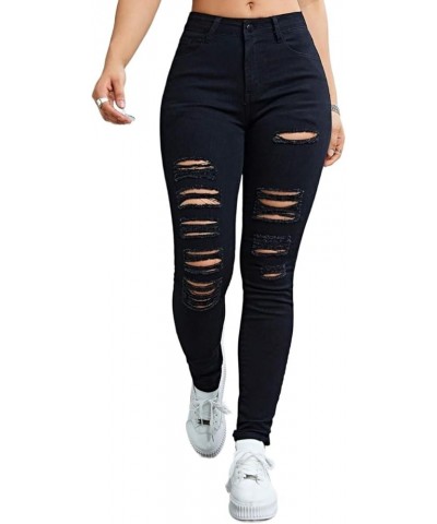 Women’s Slims Classic Relaxed Fit Leg Jean Ripped Hem Jeans Juniors Jeans Black $28.41 Jeans