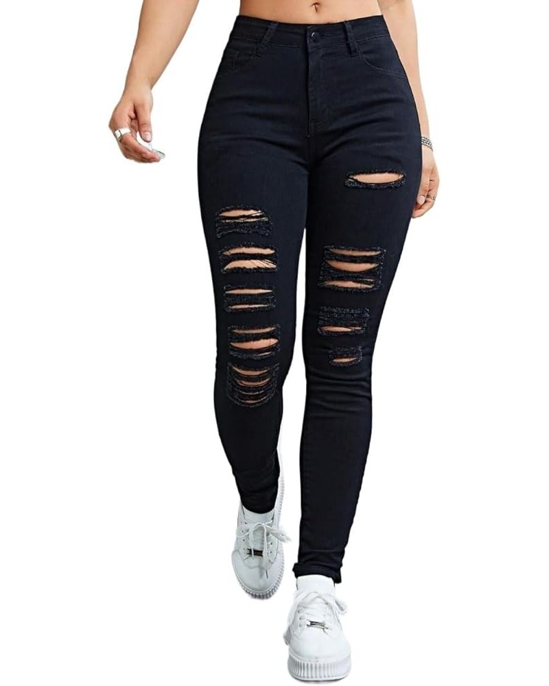 Women’s Slims Classic Relaxed Fit Leg Jean Ripped Hem Jeans Juniors Jeans Black $28.41 Jeans