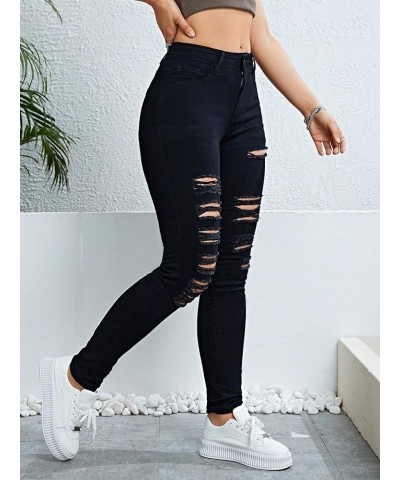 Women’s Slims Classic Relaxed Fit Leg Jean Ripped Hem Jeans Juniors Jeans Black $28.41 Jeans