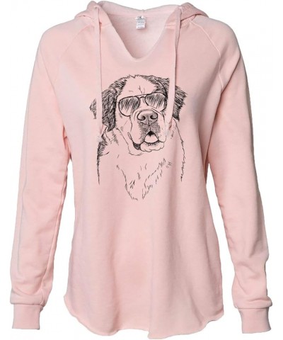 Aviator Hook The Saint Bernard - Women's Cali Wave Hooded Sweatshirt Blush $28.59 Hoodies & Sweatshirts