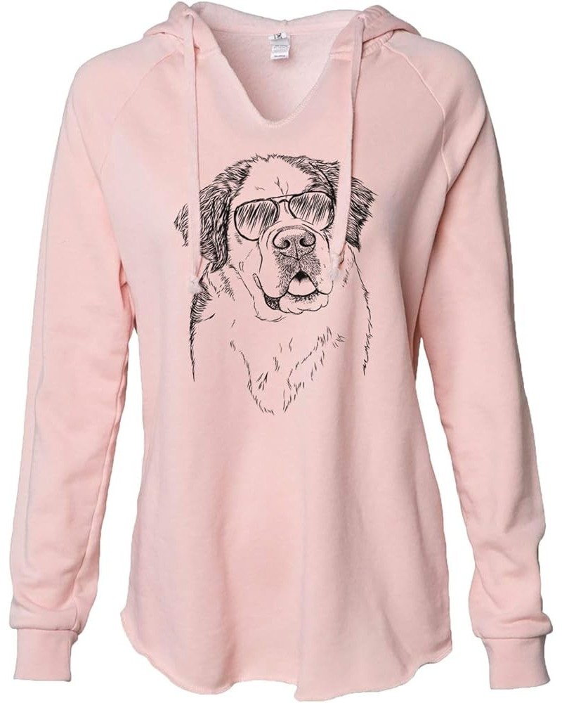 Aviator Hook The Saint Bernard - Women's Cali Wave Hooded Sweatshirt Blush $28.59 Hoodies & Sweatshirts