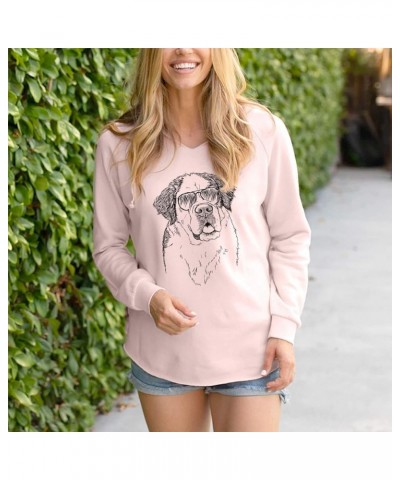 Aviator Hook The Saint Bernard - Women's Cali Wave Hooded Sweatshirt Blush $28.59 Hoodies & Sweatshirts