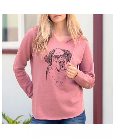 Aviator Hook The Saint Bernard - Women's Cali Wave Hooded Sweatshirt Blush $28.59 Hoodies & Sweatshirts