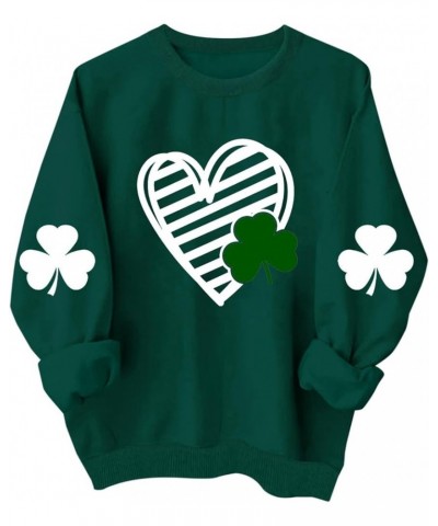 St Patricks Day Shirt Women Long Sleeve Novelty Graphic Tees Pullover Green Shamrock Cute Tops Soft Holiday Sweatshirt 2024 1...