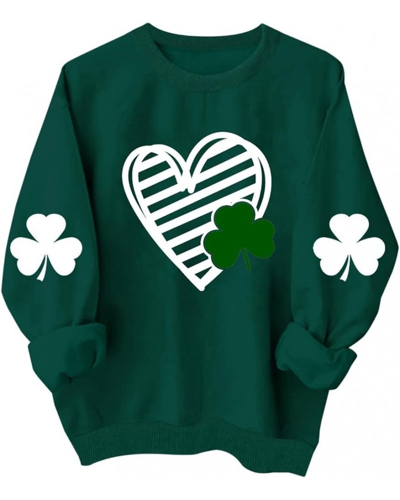 St Patricks Day Shirt Women Long Sleeve Novelty Graphic Tees Pullover Green Shamrock Cute Tops Soft Holiday Sweatshirt 2024 1...