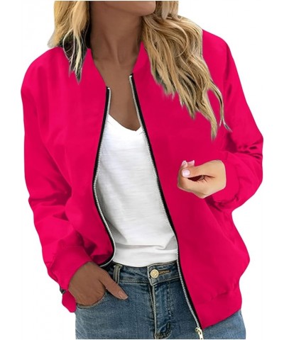 Women's Bomber Jacket Zip Up Long Sleeve Fall Jackets Fashion Casual Loose Blazer Jackets Teen Girl Clothes Outwear A Hot Pin...