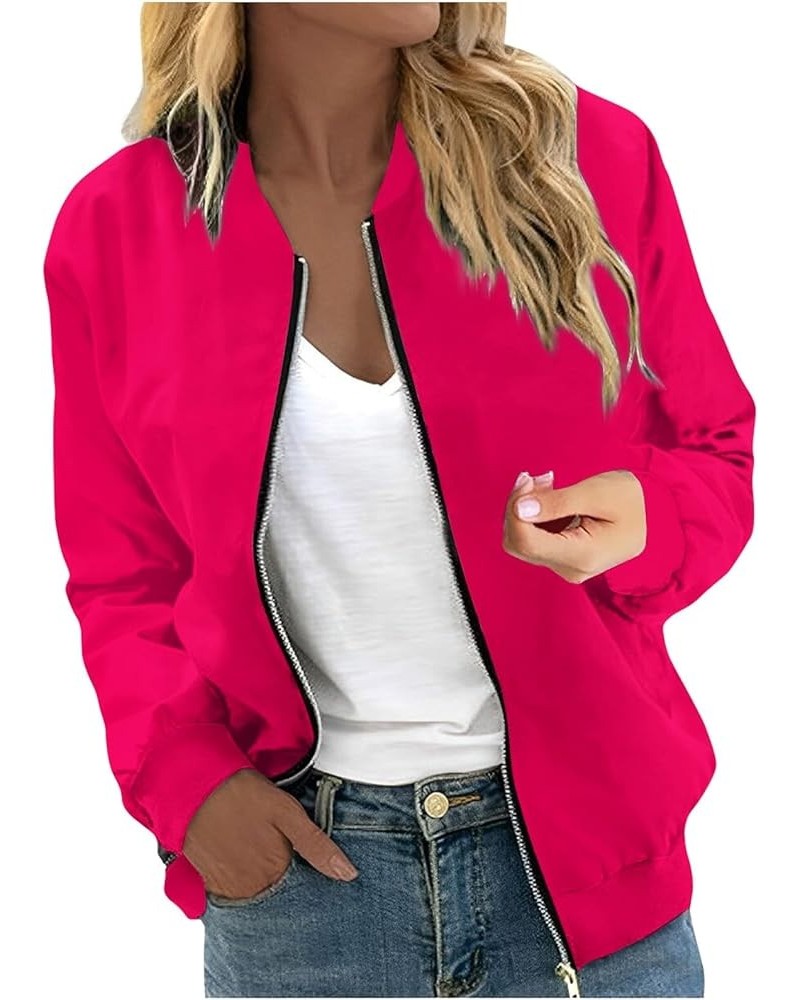 Women's Bomber Jacket Zip Up Long Sleeve Fall Jackets Fashion Casual Loose Blazer Jackets Teen Girl Clothes Outwear A Hot Pin...