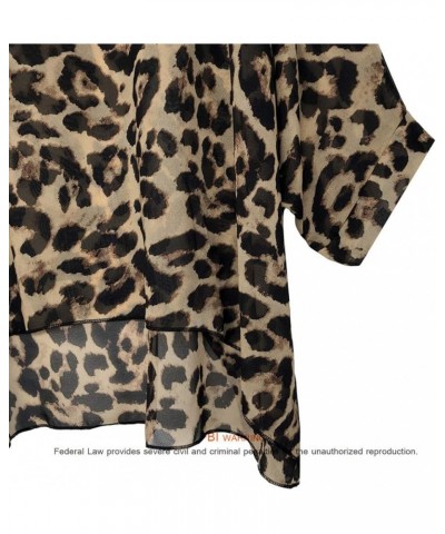 Women's Loose Batwing Blouse Chiffon Top Camouflage Printed Kimono Poncho Tunic Kaftan Cover up Leop $10.39 Swimsuits