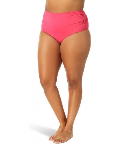 Plus Size High-Waist Shirred Bottoms Hot Pinkie $9.12 Swimsuits